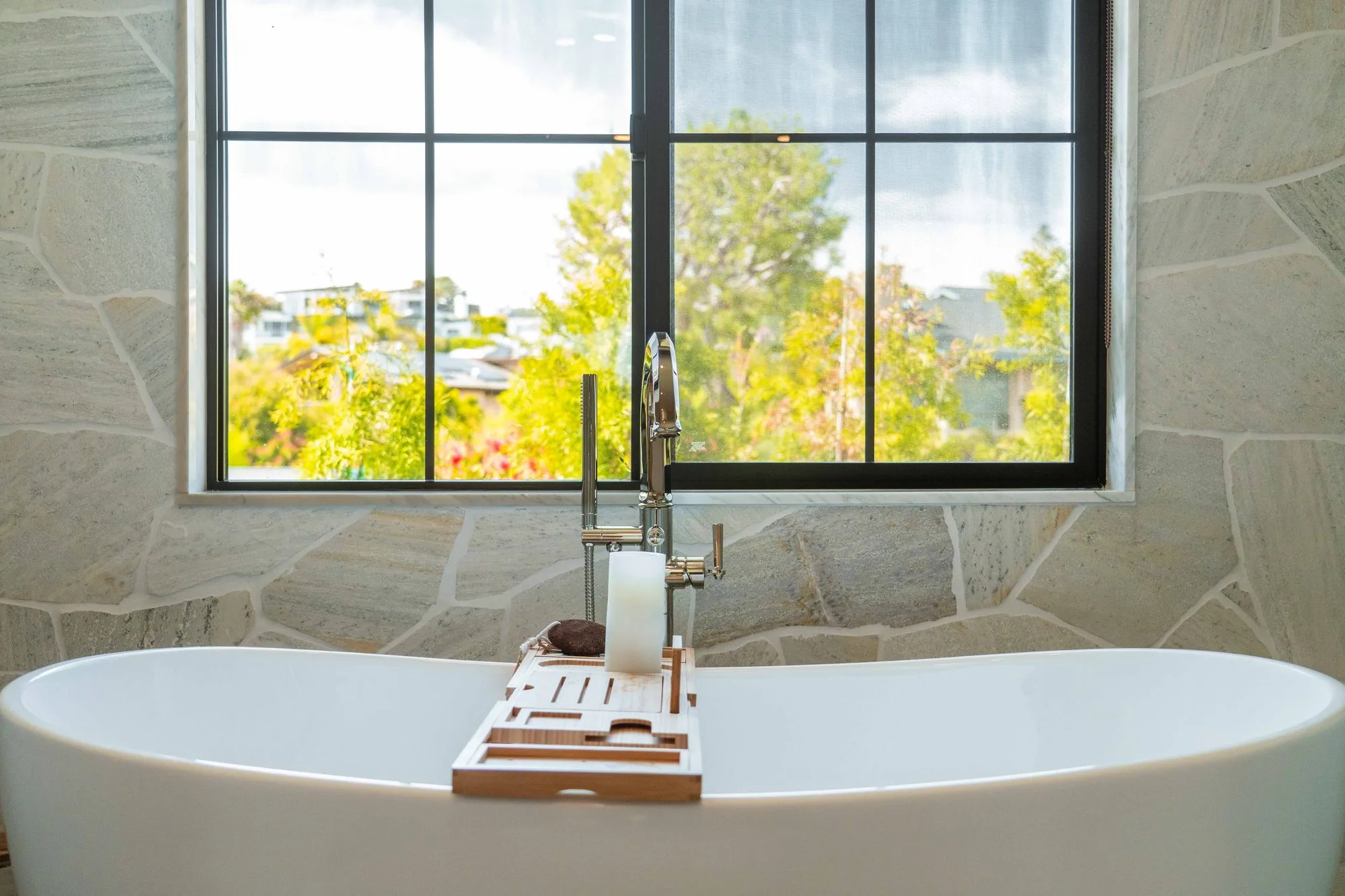 La Jolla Master Bathroom - Spa-style master bath with custom tile work and luxury fixtures in La Jolla